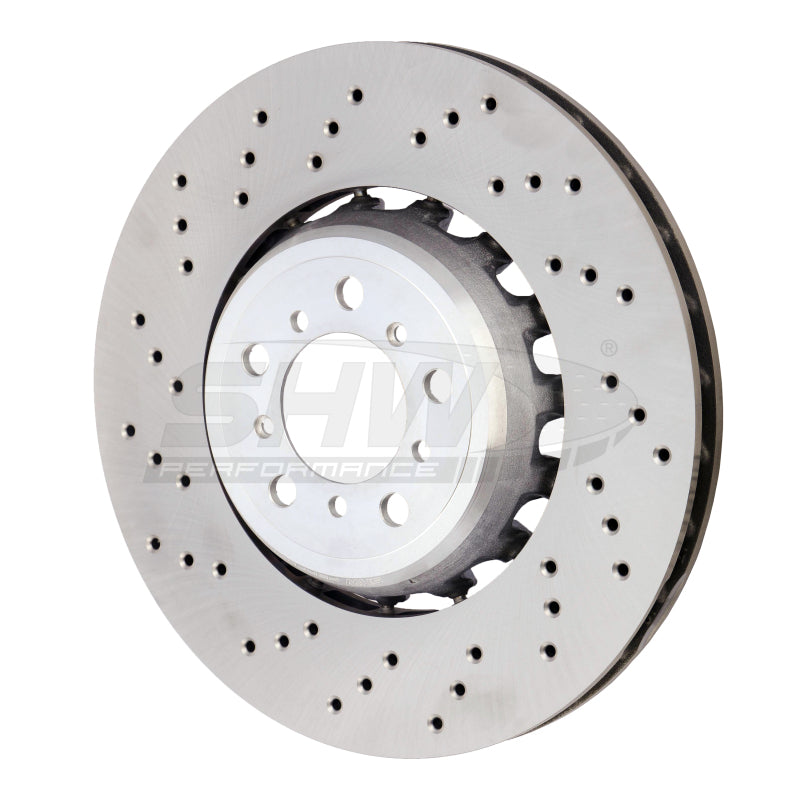 SHW Performance BFL44809 -  -SHW 15-18 BMW M3 3.0L Left Front Cross-Drilled Lightweight Brake Rotor