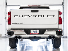 Load image into Gallery viewer, AWE Tuning 3015-42203 FITS 4th Gen GM 1500 6.2L 0FG Catback Split Rear Exit (w/ Bumper Cutouts) - Quad Chrome Tips