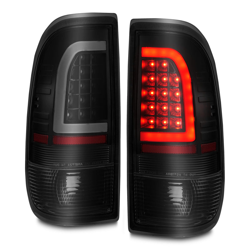 ANZO 311378 FITS 1997-2003 Ford F-150 LED Tail Lights w/ Light Bar Black Housing Smoke Lens