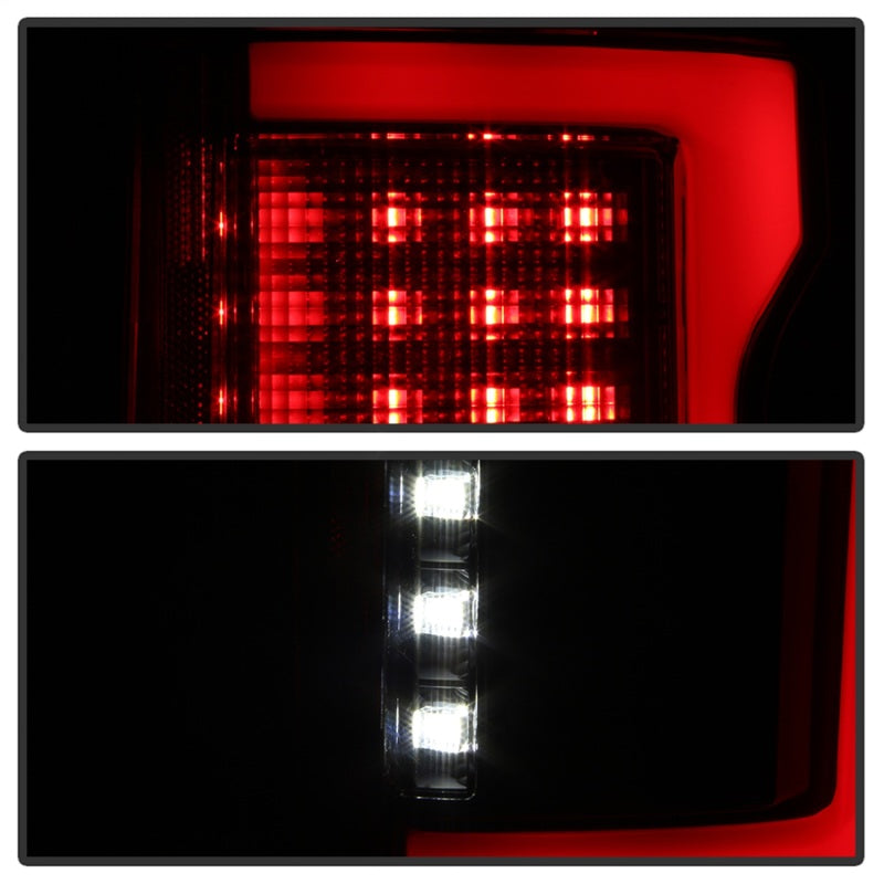 SPYDER 5085337 - Spyder 15-18 Ford F-150 LED Tail Lights (w/Blind Spot)Black Smoke (ALT-YD-FF15015BS-LBLED-BSM)