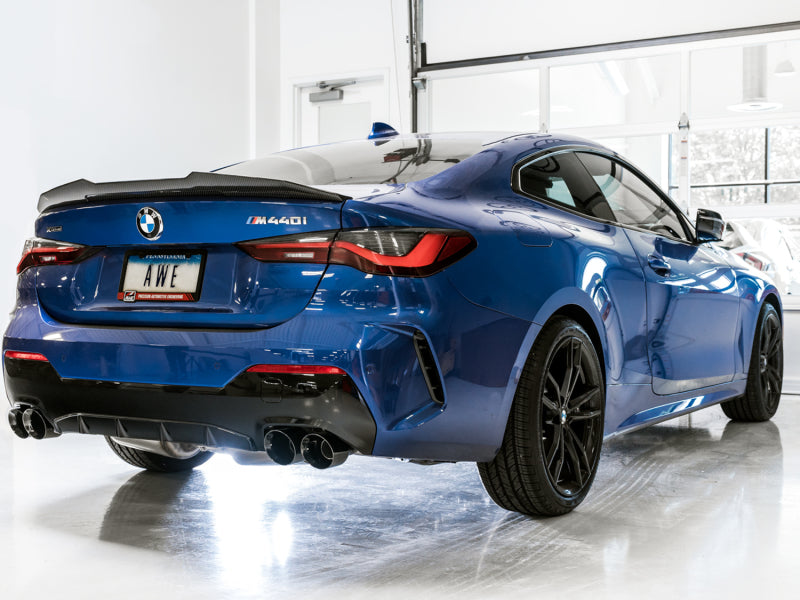 AWE Tuning 3020-43085 FITS 2019+ BMW M340i (G20) Track Edition Exhaust - Quad Diamond Black Tips