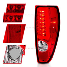 Load image into Gallery viewer, ANZO 311384 FITS 2004-2012 Chevrolet Colorado/ GMC Canyon LED Tail Lights w/ Light Bar Chrome Housing Red/Clear