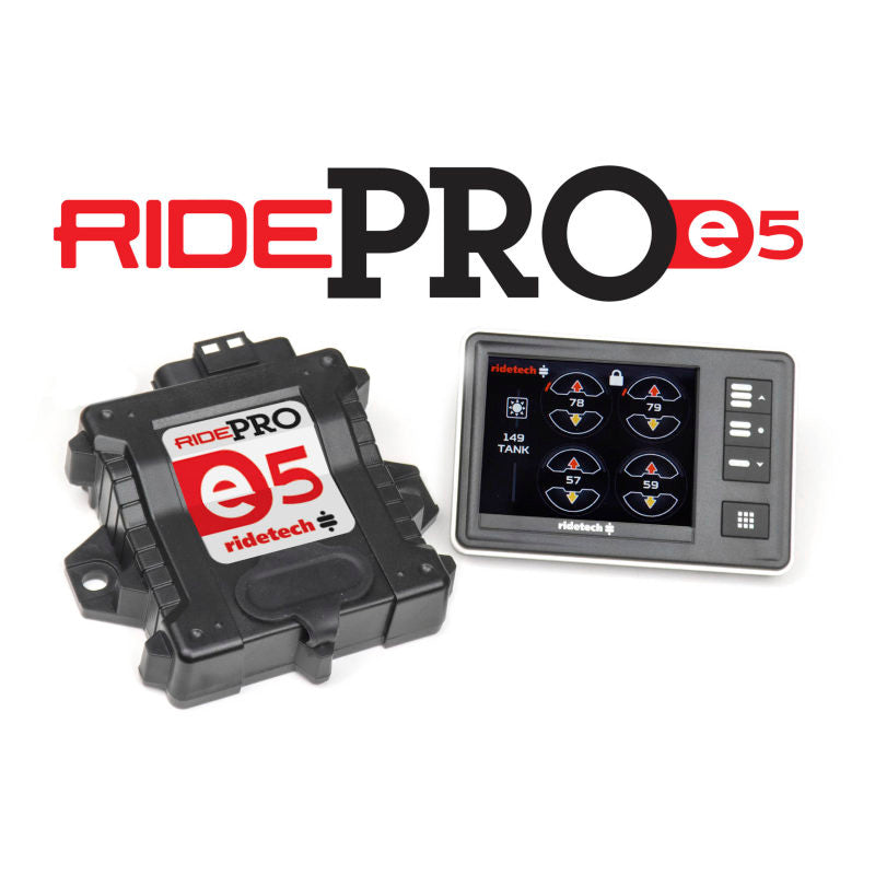 Ridetech RidePro E5 Air Ride Suspension Control System 3 Gal Single Compressor AirPod 1/4in Valves