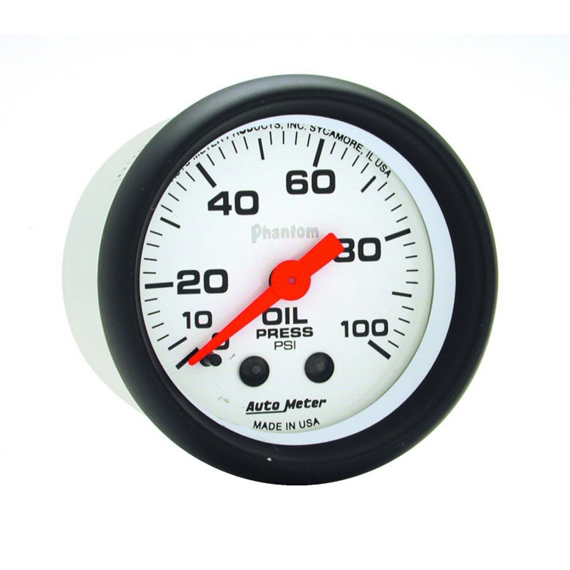 AutoMeter 5721 - Autometer Phantom 52mm 0-100 PSI Mechanical Oil Pressure Gauge