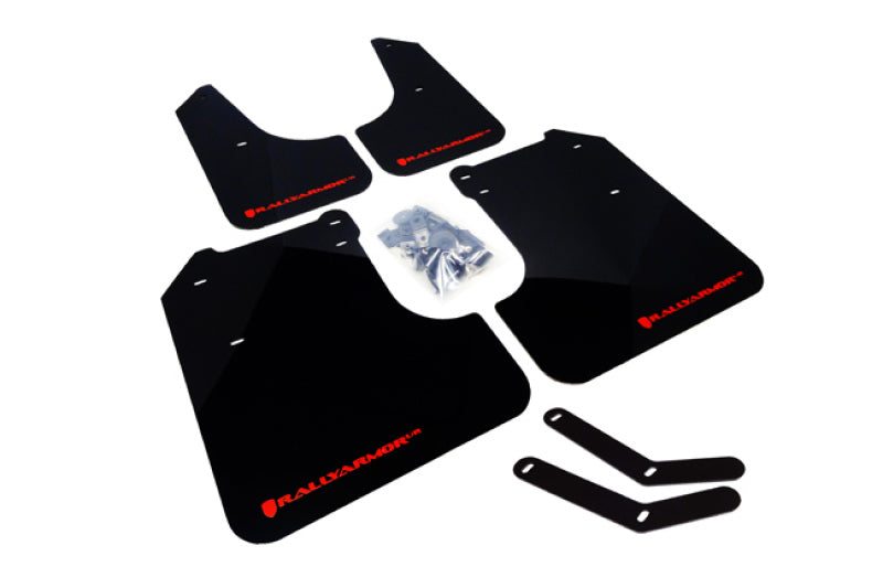 Rally Armor MF6-UR-BLK/RD FITS: 08-10 WRX (hatch & sedan) / 08-11 Subaru 2.5i UR Black Mud Flap w/ Red Logo