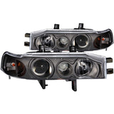 ANZO 121048 FITS: 1990-1993 Honda Accord Projector Headlights w/ Halo Black 1pc