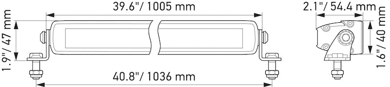 Hella 358176321 - Universal Black Magic 40in Thin Light BarDriving Beam