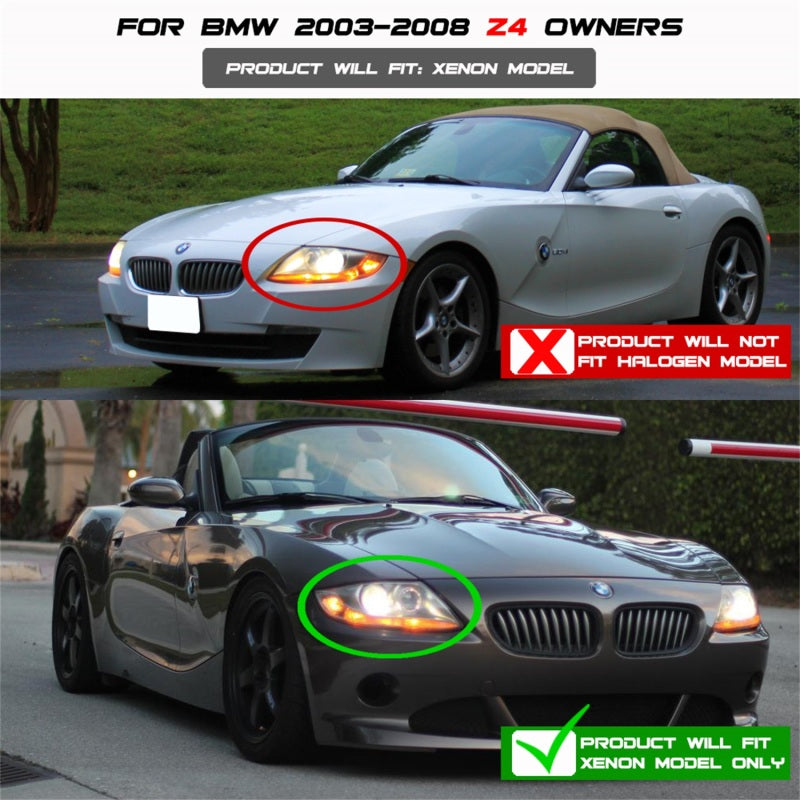 SPYDER 5029676 - Spyder BMW Z4 03-08 Projector Headlights Xenon/HID Model OnlyLED Halo Black PRO-YD-BMWZ403-HID-BK