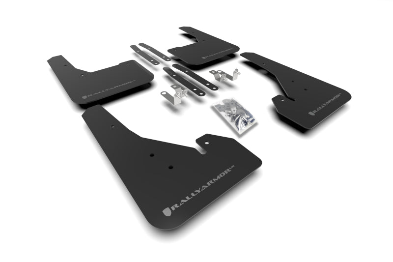 Rally Armor MF67-UR-BLK/SIL FITS: FITS 18-22 Toyota Corolla Hatchback Black UR Mud Flap Silver Logo