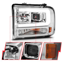 Load image into Gallery viewer, ANZO 111552 FITS 99-04 Ford F250/F350/F450/Excursion (excl 99) Projector Headlightsw/Light Bar Chrome Housing