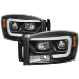 SPYDER 5085306 FITS 5085306 - Spyder Dodge Ram 1500 06-08 V2 Projector HeadlightsLight Bar DRLBlack (PRO-YD-DR06V2-LB-BK)