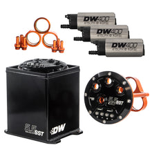 Load image into Gallery viewer, DeatschWerks 6-401-55ST - 5.5L Modular Surge Tank Includes 3 DW400 Fuel Pumps