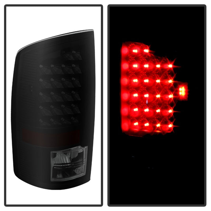 SPYDER 5077509 - Xtune Dodge Ram 02-06 1500 / Ram 2500/3500 03-06 LED Tail Light Black Smoke ALT-JH-DR02-LED-BKSM