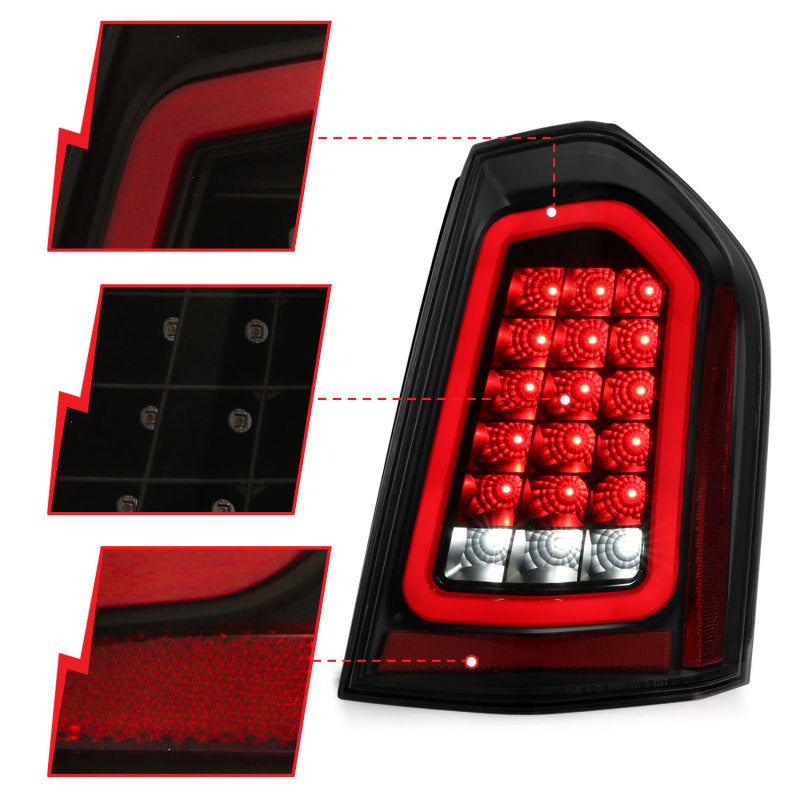 ANZO 321343 FITS: 11-14 Chrysler 300 LED Taillights Black w/ Sequential