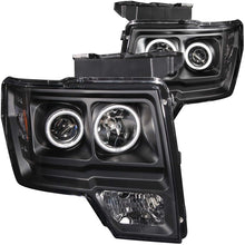 Load image into Gallery viewer, ANZO 111161 -  FITS: 2009-2014 Ford F-150 Projector Headlights w/ Halo Black (CCFL)