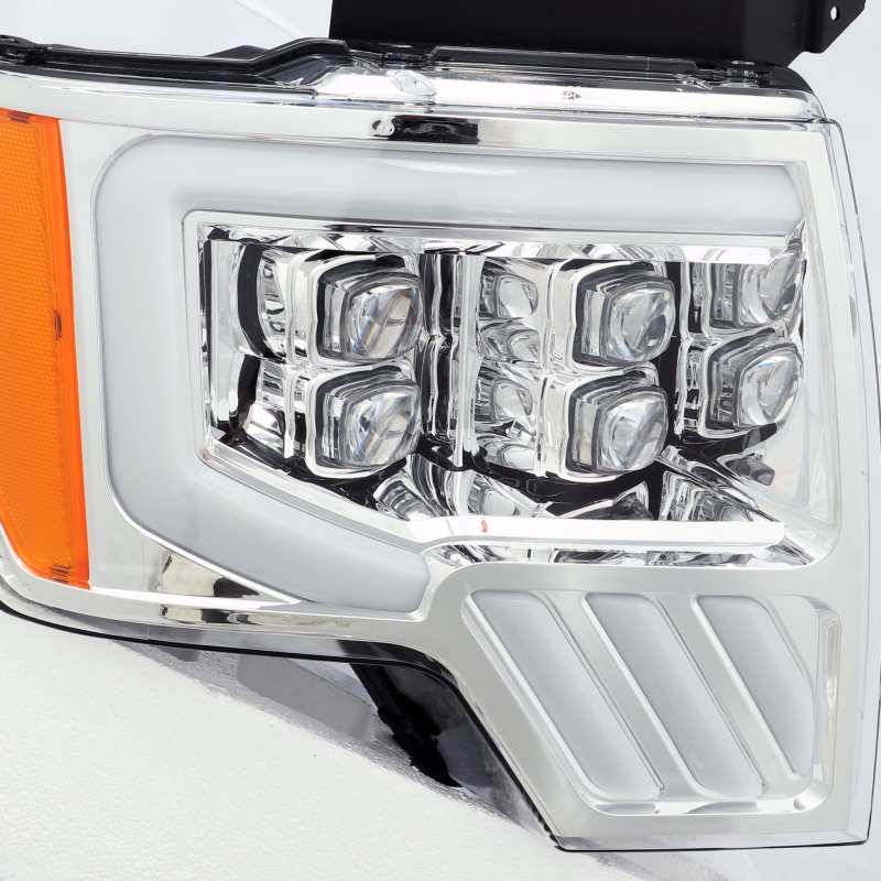 AlphaRex 880191 FITS 09-14 Ford F-150 NOVA LED Projector Headlights Plank Style Chrome w/Activ Light/Seq Signal