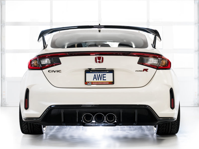 AWE Tuning 3020-52287 FITS 2023 Honda Civic Type R FL5 Track Edition Exhaust w/ Triple Chrome Silver Tips