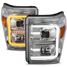 Load image into Gallery viewer, ANZO - [product_sku] - ANZO 11-16 Ford F-250/F-350/F-450 Projector Headlights w/ Plank Style Switchback Chrome w/Amber - Fastmodz