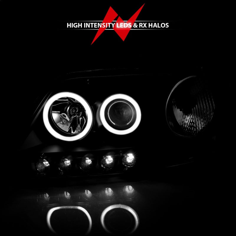 ANZO 111097 FITS: 1997-2003 Ford F-150 Projector Headlights w/ Halo Black (CCFL)