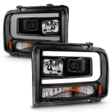 Load image into Gallery viewer, ANZO 111551 FITS 111551 FITS 99-04 Ford F250/F350/F450/Excursion (excl 99) Projector Headlightsw/ Light Bar Black Housing