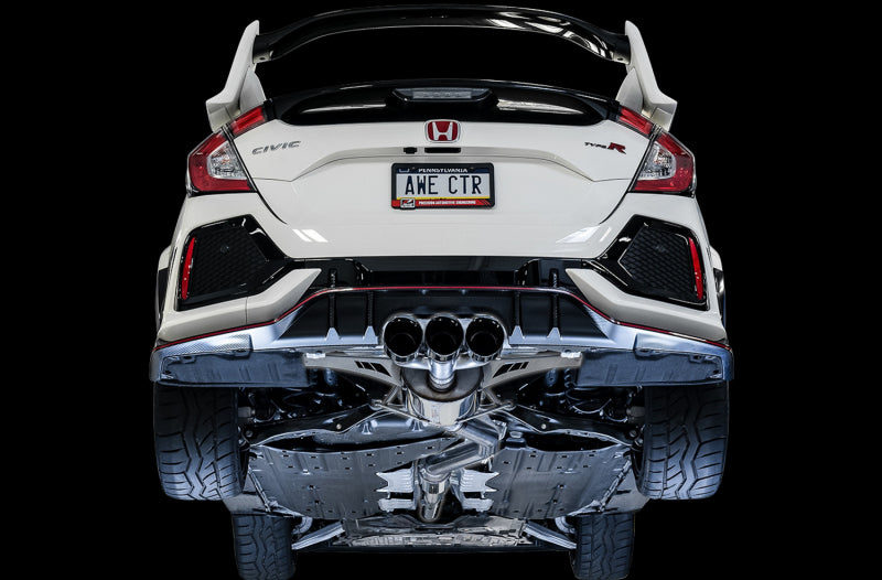 AWE Tuning 3015-43000 FITS 2017+ Honda Civic Type R Touring Edition Exhaust w/Front & Mid Pipe - Diamond Blk Tips