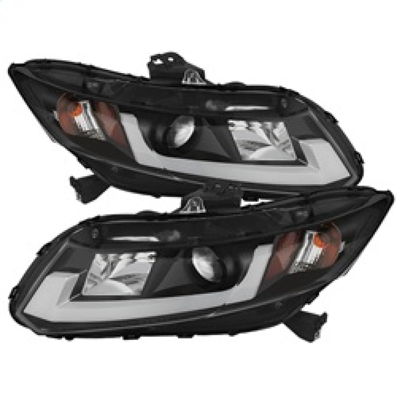 SPYDER 5076519 - Spyder 12-14 Honda Civic (Excl. 2014 Coupe) Projector Headlights Lgtbr DRL Black PRO-YD-HC12-DRL-BK