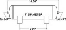 Load image into Gallery viewer, Firestone 9126 - Air Tank 2 Gallon 7in. x 14.5in. (2) 1/4in. NPT Ports 150 PSI MaxBlack (WR1760)