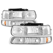 Load image into Gallery viewer, SPYDER 5064226 - Xtune Chevy TahOE 00-06 Amber Crystal Headlights w/ Bumper Lights Chrome HD-JH-CSIL99-SET-AM-C