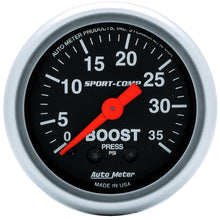 Load image into Gallery viewer, AutoMeter 3304 - Autometer Sport-Comp 52mm 35 PSI Mechanical Boost Gauge