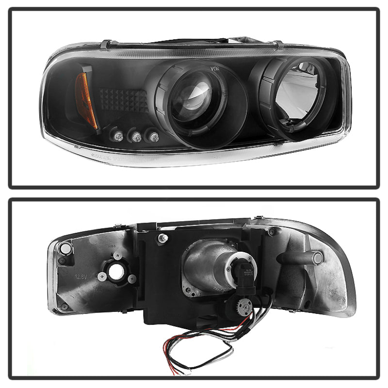 SPYDER 5009357 FITS 5009357 - Spyder GMC Sierra 1500/2500/3500 99-06 Projector Headlights LED Halo LED Black PRO-YD-CDE00-HL-BK
