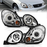 ANZO 121143 FITS: 1998-2005 Lexus Gs300 Projector Headlights w/ Halo Chrome