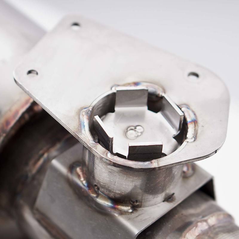 Stainless Works CA16RVMKSFCR - 2016+ Chevy Camaro SS 3in Redline Factory Connect Axle Back w/Valve & 4in Quad Tips
