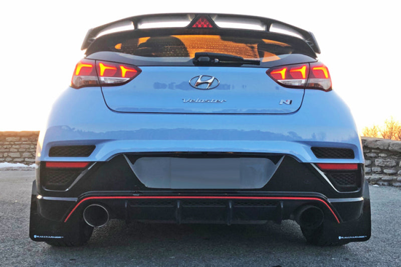 Rally Armor MF57-UR-BLK/GRY FITS: 2019+ Hyundai Veloster N UR Black Mud Flap w/ Grey Logo