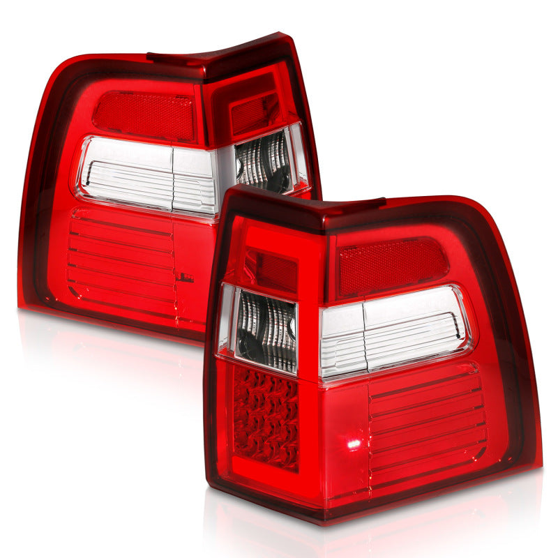 ANZO 311410 FITS 07-17 For Expedition LED Taillights w/ Light Bar Chrome Housing Red/Clear Lens