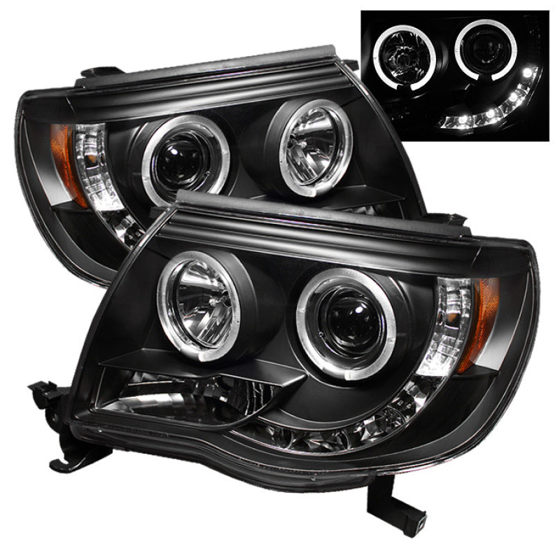 SPYDER 5011916 - Spyder Toyota Tacoma 05-11 Projector Headlights LED Halo LED Black High H1 Low H1 PRO-YD-TT05-HL-BK