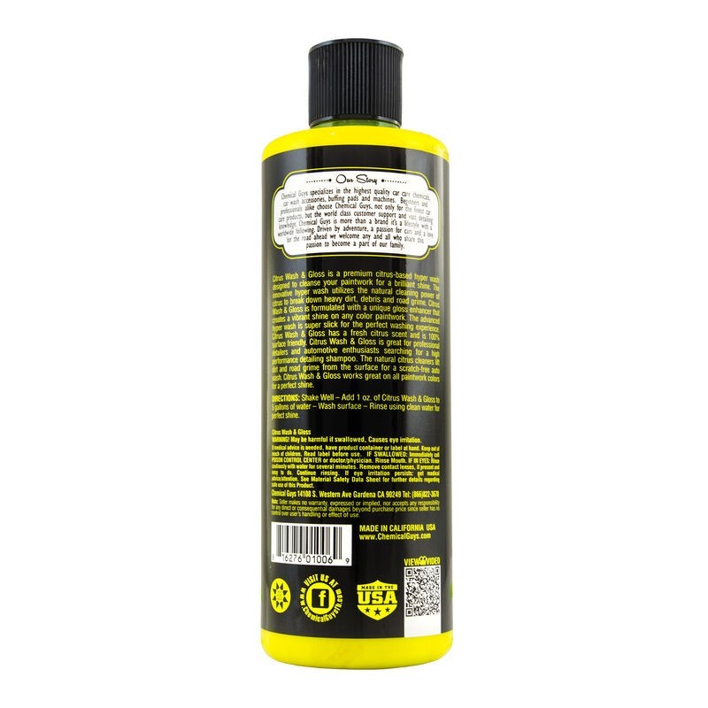 Chemical Guys CWS_301_16 - Citrus Wash & Gloss Concentrated Car Wash16oz