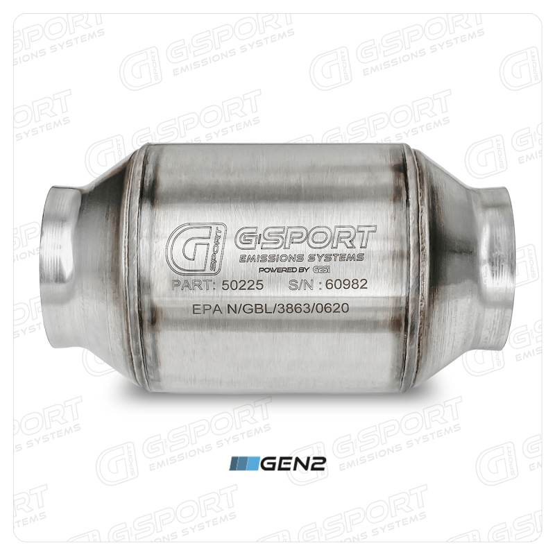 G-Sport 50225 - GESI 400 CPSI GEN 2 EPA Compliant 2.5in Inlet/Outlet Catalytic Converter