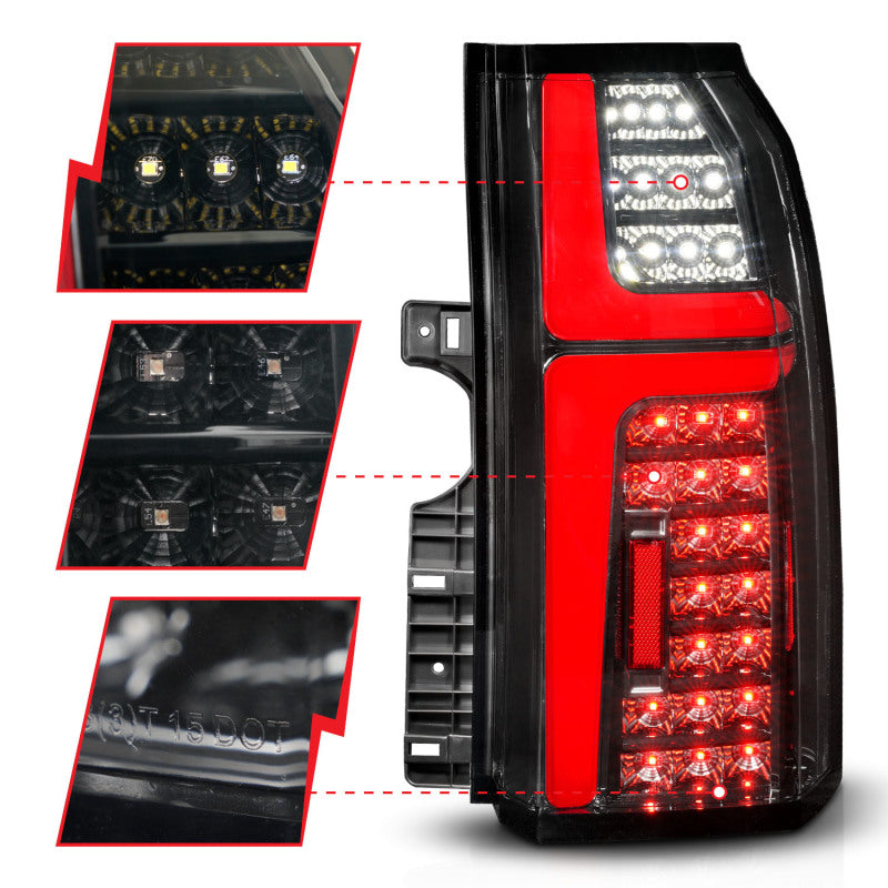 ANZO 311467 FITS 15-20 Chevrolet Tahoe Sequential LED Tube Taillights Black