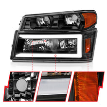 Load image into Gallery viewer, ANZO 111558 FITS 04-12 GM Colorado/Canyon/I-Series Crystal Headlightsw/ Light Bar Black Housing 4pcs