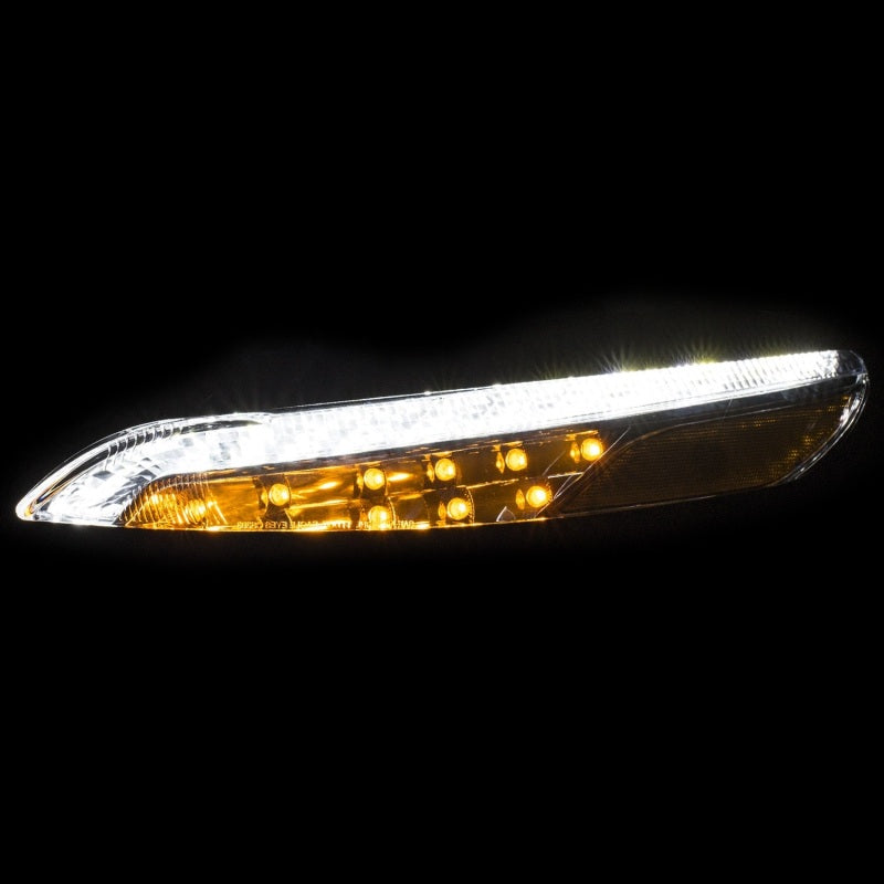 ANZO 511081 FITS 2014-2016 Jeep Cherokee LED Parking Lights Chrome w/ Amber Reflector