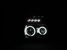 Load image into Gallery viewer, ANZO 111168 FITS: 2008-2010 Ford F-250 Projector Headlights w/ Halo Black (CCFL)