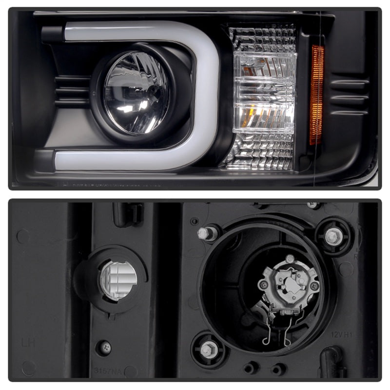 SPYDER 5081032 - Spyder Chevy Silverado 2014-16 2500 HD Projector Headlights Light Bar DRL Blk PRO-YD-CSHD14-LBDRL-BK