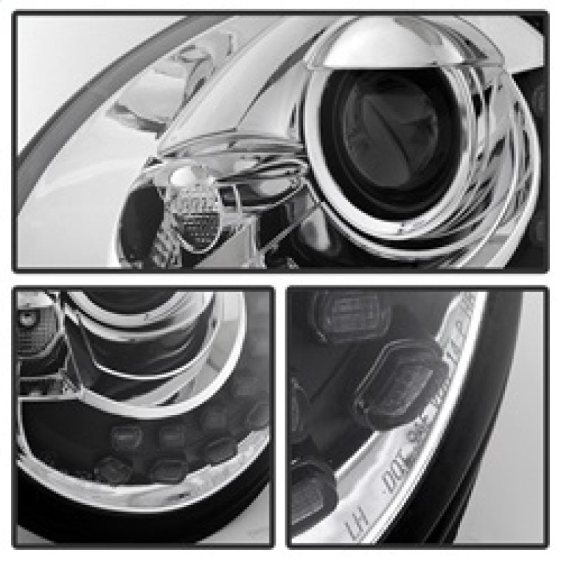 SPYDER 5080554 - Spyder Volkswagen Beetle 1998-2005 Projector Headlights DRL Chrome PRO-YD-VB98-DRL-C