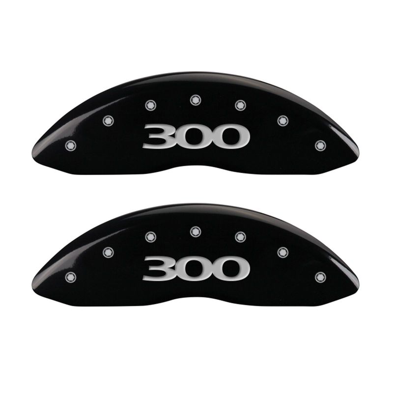 MGP 32020S300BK - 4 Caliper Covers Engraved Front & Rear 300 Black finish silver ch