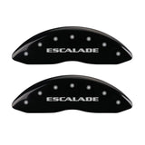 MGP 35015SESCBK - 4 Caliper Covers Engraved Front & Rear Escalade Black finish silver ch