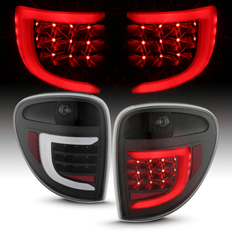 ANZO 311365 FITS 2004-2007 Dodge  Grand Caravan LED Tail Lights w/ Light Bar Black Housing Clear Lens