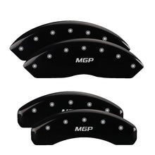 Load image into Gallery viewer, MGP 35015SESCBK - 4 Caliper Covers Engraved Front &amp; Rear Escalade Black finish silver ch