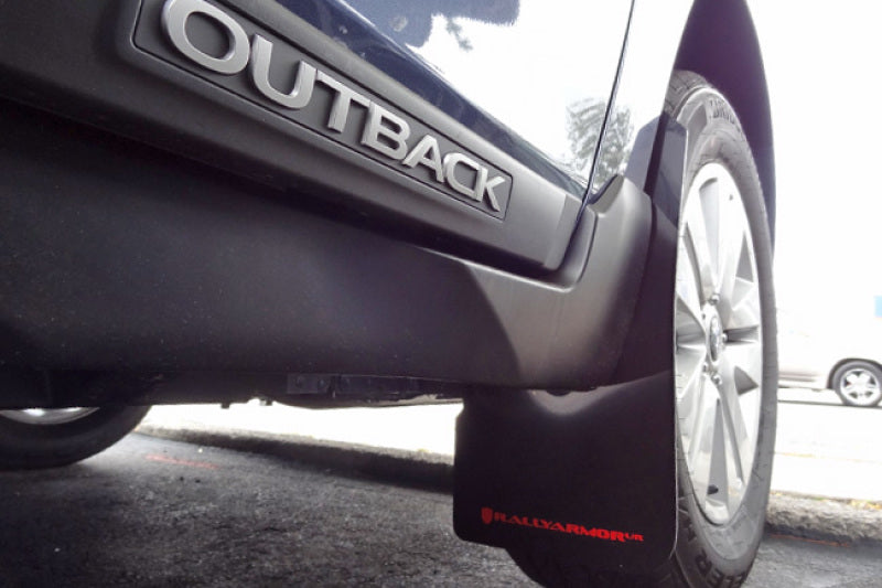 Rally Armor MF36-UR-BLK/SIL FITS: 2015 Subaru Outback UR Black Mud Flap w/ Silver Logo