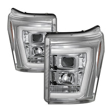 Load image into Gallery viewer, SPYDER 5084705 - Spyder 11-16 Ford F-250/F-350 V2 Projector HeadlightsLight Bar DRLChrome PRO-YD-FS11V2-LB-C