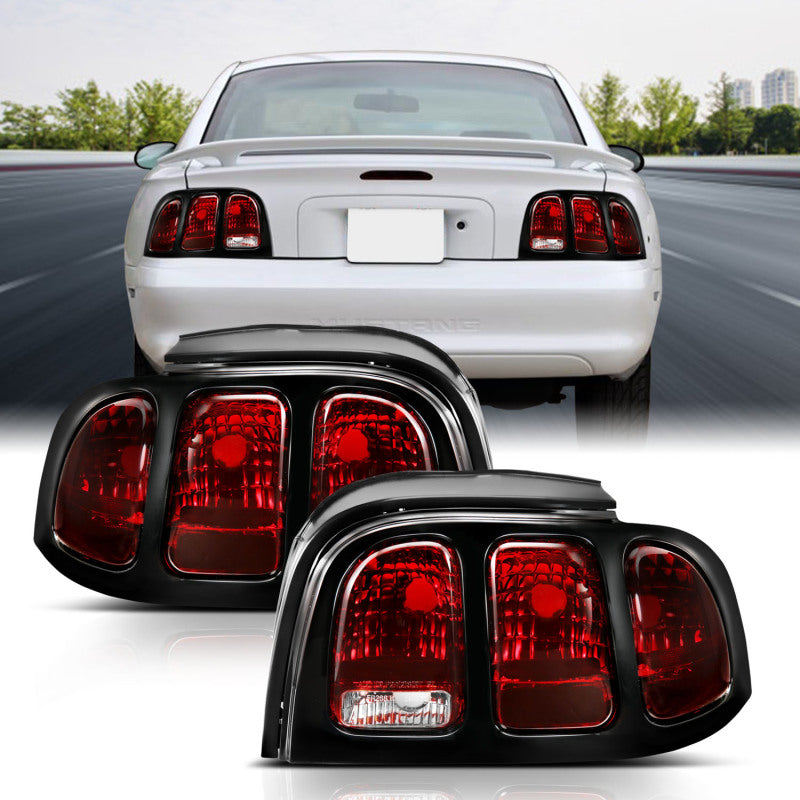 ANZO 321350 -  FITS: 1994-1998 Ford Mustang Taillight Dark Red Lens (OE Style)